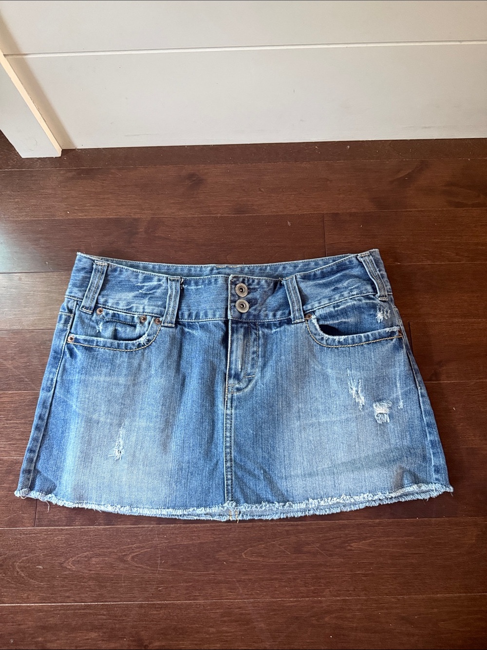 Y2K American Eagle Micro Denim Mini Skirt Sz 10